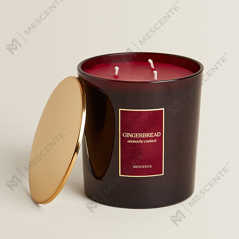 Velas personalizadas de luxo com 3 pavios M&Scent Vela perfumada de vidro fosco preto de marca própria personalizada
