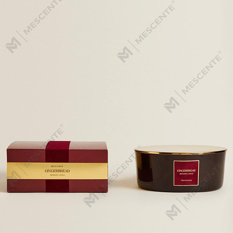 Velas personalizadas de luxo com 3 pavios M&Scent Vela perfumada de vidro fosco preto de marca própria personalizada