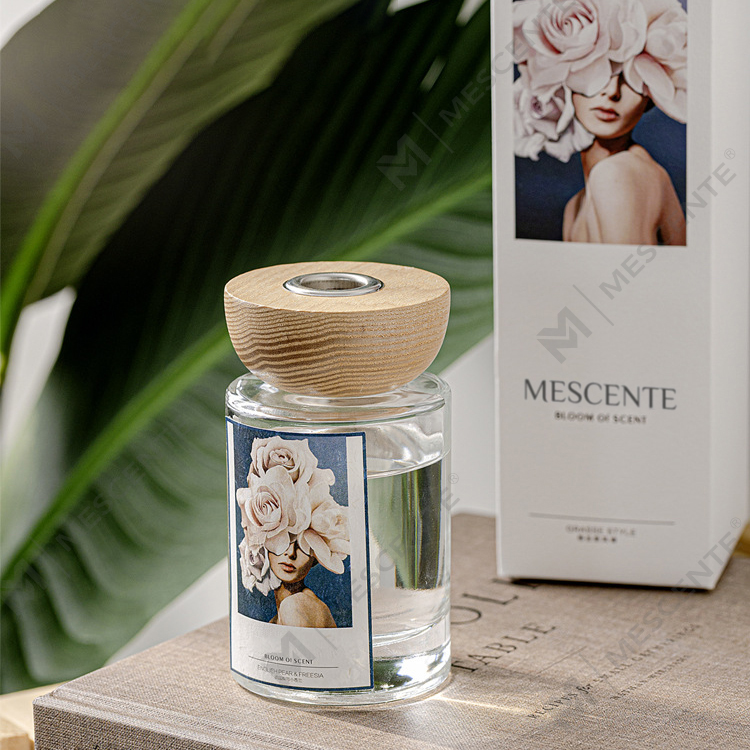M&Scent atacado conjuntos de difusores de palheta de garrafa de vidro de marca própria com rolha