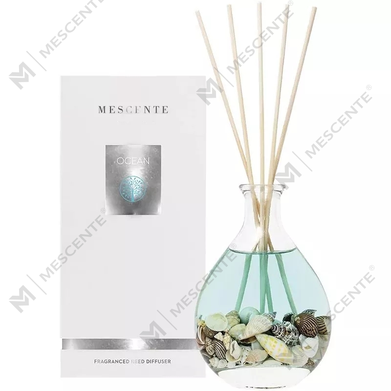 M&Scent conjuntos de difusores de palheta de vime com garrafa de vidro de marca própria de luxo no atacado com rolha